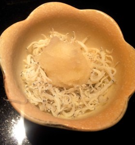 Baby Ikan Billis with grated Radish