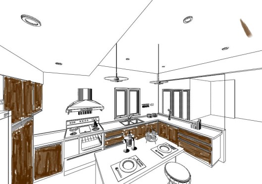 Kitchen 3D sketch