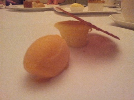 Mascarpone Cake with Apricot Sorbet