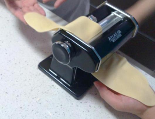 Flattening the dough