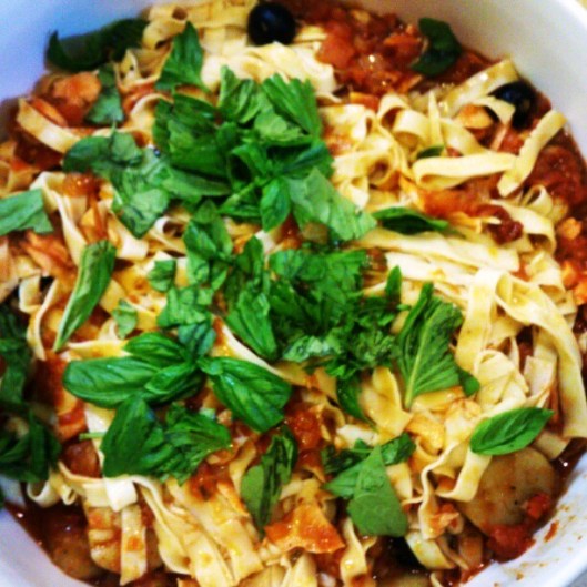 Salmon Scallop pasta