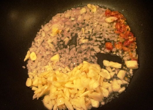 Stir Fry the condiments