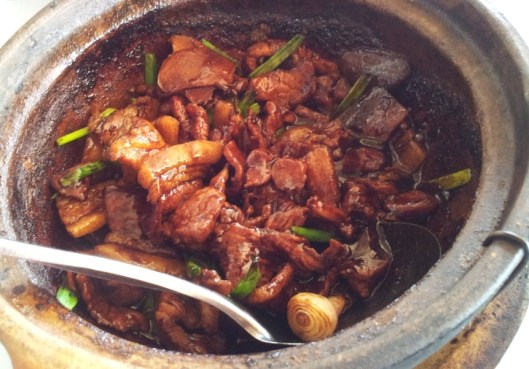 Claypot pork in chinese wine