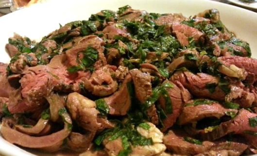 Cold basil beef