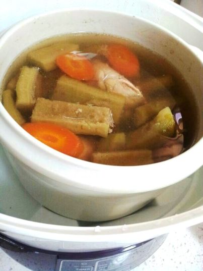 My bitter gourd soup done