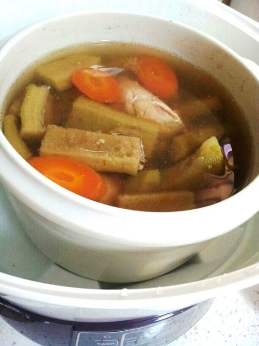 My bitter gourd soup done
