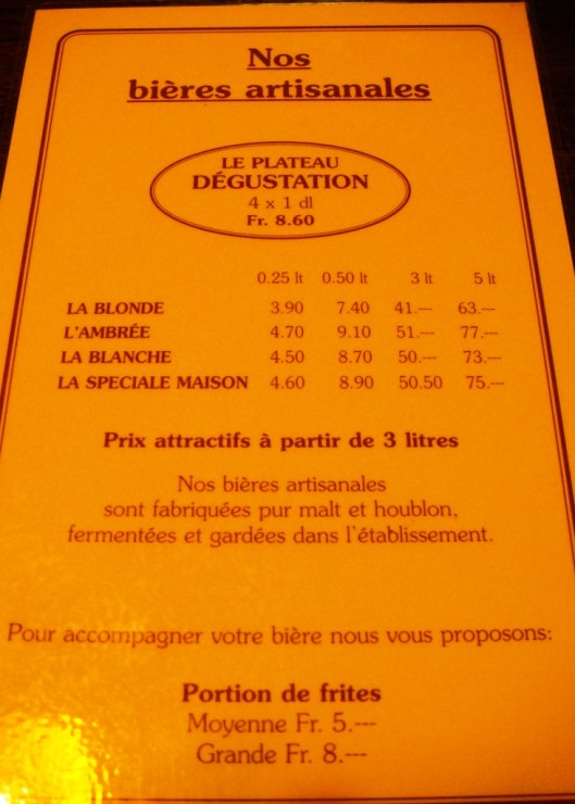 Beer Menu